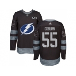 Men Adidas Tampa Bay Lightning #55 Braydon Coburn Black 1917-2017 100th Anniversary Stitched NHL Jersey