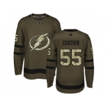 Men Adidas Tampa Bay Lightning #55 Braydon Coburn Green Salute to Service Stitched NHL Jersey