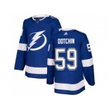 Men Adidas Tampa Bay Lightning #59 Jake Dotchin Blue Home Authentic Stitched NHL Jersey