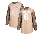 Men Adidas Tampa Bay Lightning #6 Anton Stralman Camo Authentic 2017 Veterans Day Stitched NHL Jersey