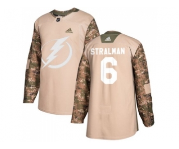 Men Adidas Tampa Bay Lightning #6 Anton Stralman Camo Authentic 2017 Veterans Day Stitched NHL Jersey