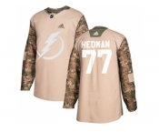 Men Adidas Tampa Bay Lightning #77 Victor Hedman Camo Authentic 2017 Veterans Day Stitched NHL Jersey