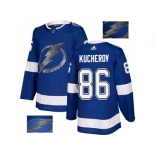 Men Adidas Tampa Bay Lightning #86 Nikita Kucherov Blue Home Authentic Fashion Gold Stitched NHL Jersey