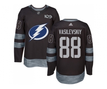 Men Adidas Tampa Bay Lightning #88 Andrei Vasilevskiy Black 1917-2017 100th Anniversary Stitched NHL Jersey