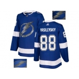 Men Adidas Tampa Bay Lightning #88 Andrei Vasilevskiy Blue Home Authentic Fashion Gold Stitched NHL Jersey