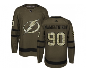 Men Adidas Tampa Bay Lightning #90 Vladislav Namestnikov Green Salute to Service Stitched NHL Jersey