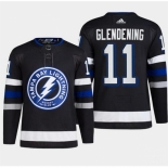 Men Tampa Bay Lightning #11 Luke Glendening Black Alternate Premier Breakaway Stitched Jersey