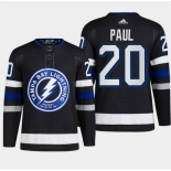 Men Tampa Bay Lightning #20 Nicholas Paul Black Alternate Premier Breakaway Stitched Jersey