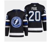 Men Tampa Bay Lightning #20 Nicholas Paul Black Alternate Premier Breakaway Stitched Jersey