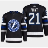 Men Tampa Bay Lightning #21 Brayden Point Black Alternate Premier Breakaway Stitched Jersey