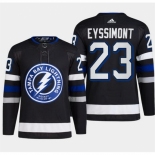 Men Tampa Bay Lightning #23 Michael Eyssimont Black Alternate Premier Breakaway Stitched Jersey