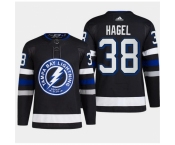 Men Tampa Bay Lightning #38 Brandon Hagel Black Alternate Premier Breakaway Stitched Jersey