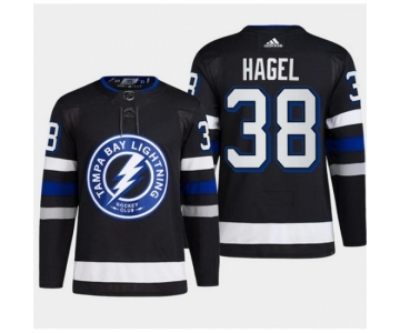 Men Tampa Bay Lightning #38 Brandon Hagel Black Alternate Premier Breakaway Stitched Jersey