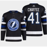 Men Tampa Bay Lightning #41 Mitchell Chaffee Black Alternate Premier Breakaway Stitched Jersey