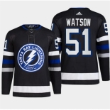 Men Tampa Bay Lightning #51 Austin Watson Black Alternate Premier Breakaway Stitched Jersey