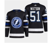 Men Tampa Bay Lightning #51 Austin Watson Black Alternate Premier Breakaway Stitched Jersey