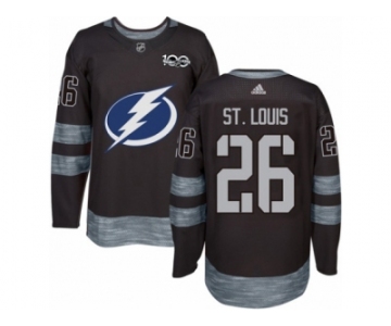 Men's Adidas Tampa Bay Lightning #26 Martin St. Louis Authentic Black 1917-2017 100th Anniversary NHL Jersey