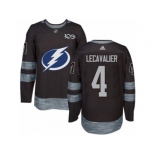 Men's Adidas Tampa Bay Lightning #4 Vincent Lecavalier Authentic Black 1917-2017 100th Anniversary NHL Jersey