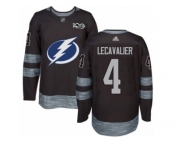 Men's Adidas Tampa Bay Lightning #4 Vincent Lecavalier Authentic Black 1917-2017 100th Anniversary NHL Jersey