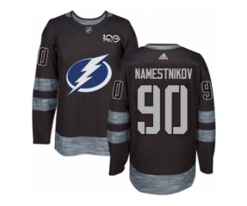 Men's Adidas Tampa Bay Lightning #90 Vladislav Namestnikov Authentic Black 1917-2017 100th Anniversary NHL Jersey