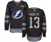 Men's Lightning #13 Cedric Paquette Black 1917-2017 100th Anniversary Stitched Hockey Jersey