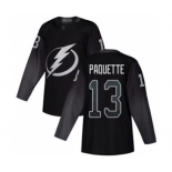 Men's Lightning #13 Cedric Paquette Black Alternate Authentic Stitched Hockey Jersey