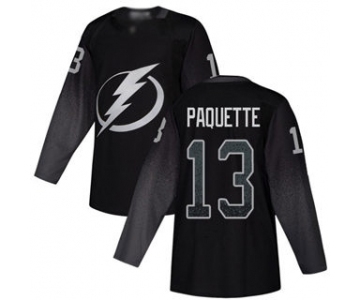 Men's Lightning #13 Cedric Paquette Black Alternate Authentic Stitched Hockey Jersey