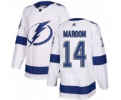 Men's Lightning #14 Pat Maroon White Road Authentic Stitched Hockey Jersey