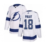 Men's Lightning #18 Ondrej Palat White Road Authentic Stitched Hockey Jersey