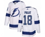 Men's Lightning #18 Ondrej Palat White Road Authentic Stitched Hockey Jersey