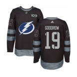 Men's Lightning #19 Barclay Goodrow Black 1917-2017 100th Anniversary Stitched Hockey Jersey