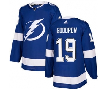 Men's Lightning #19 Barclay Goodrow Blue Home Authentic Stitched Hockey Jersey