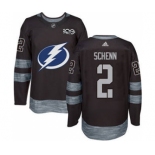 Men's Lightning #2 Luke Schenn Black 1917-2017 100th Anniversary Stitched Hockey Jersey