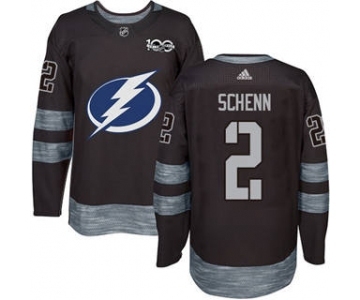 Men's Lightning #2 Luke Schenn Black 1917-2017 100th Anniversary Stitched Hockey Jersey