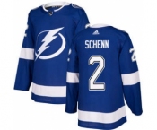 Men's Lightning #2 Luke Schenn Blue Home Authentic Stitched Hockey Jersey