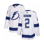 Men's Lightning #2 Luke Schenn White Road Authentic Stitched Hockey Jersey