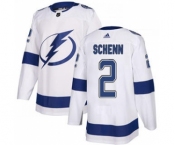 Men's Lightning #2 Luke Schenn White Road Authentic Stitched Hockey Jersey