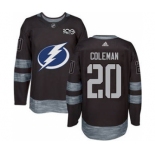 Men's Lightning #20 Blake Coleman Black 1917-2017 100th Anniversary Stitched Hockey Jersey