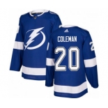 Men's Lightning #20 Blake Coleman Blue Home Authentic Stitched Hockey Jersey