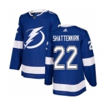 Men's Lightning #22 Kevin Shattenkirk Blue Home Authentic Stitched Hockey Jersey