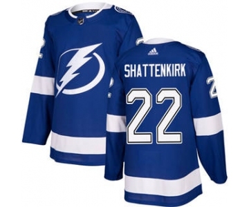 Men's Lightning #22 Kevin Shattenkirk Blue Home Authentic Stitched Hockey Jersey