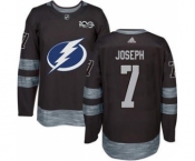 Men's Lightning #7 Mathieu Joseph Black 1917-2017 100th Anniversary Stitched Hockey Jersey