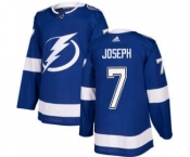 Men's Lightning #7 Mathieu Joseph Blue Home Authentic Stitched Hockey Jersey