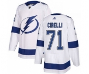 Men's Lightning #71 Anthony Cirelli White Road Authentic Stitched Hockey Jersey