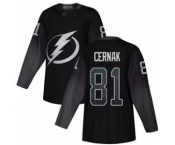 Men's Lightning #81 Erik Cernak Black Alternate Authentic Stitched Hockey Jersey