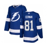 Men's Lightning #81 Erik Cernak Blue Home Authentic Stitched Hockey Jersey