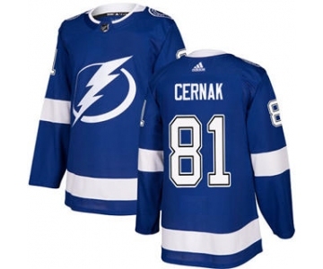 Men's Lightning #81 Erik Cernak Blue Home Authentic Stitched Hockey Jersey