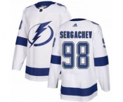 Men's Lightning #98 Mikhail Sergachev White Road Authentic Stitched Hockey Jersey