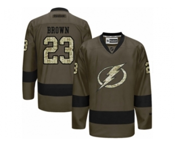 Men's Reebok Tampa Bay Lightning #23 J.T. Brown Authentic Green Salute to Service NHL Jersey