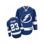 Men's Reebok Tampa Bay Lightning #23 J.T. Brown Authentic Royal Blue Home NHL Jersey